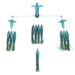 ChatterLures 24" Wingman Side Tracker with 9" Floating Shell Squid in Limited Edition Chrome Baitfish Series - Mahi